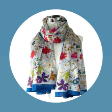 Carica l'immagine nel visualizzatore di Gallery, Sciarpa stola pura seta