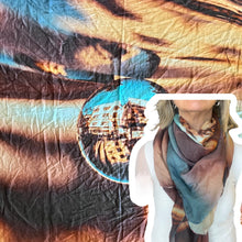 Carica l'immagine nel visualizzatore di Gallery, Scialle cotone seta stampa digitale