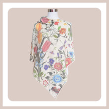 Carica l'immagine nel visualizzatore di Gallery, Poncho misto cashmere fiore