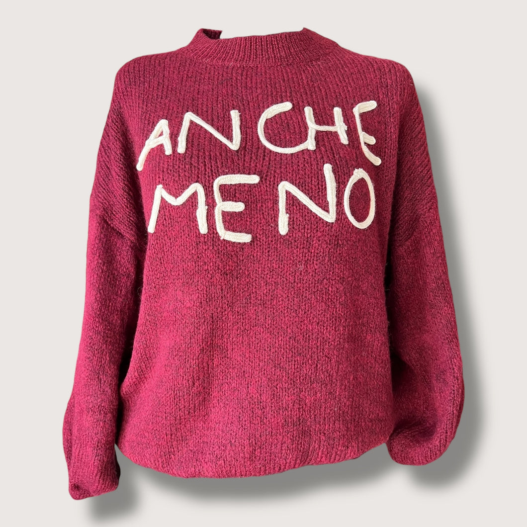 Maglioncino scritta ‘ANCHE MENO’